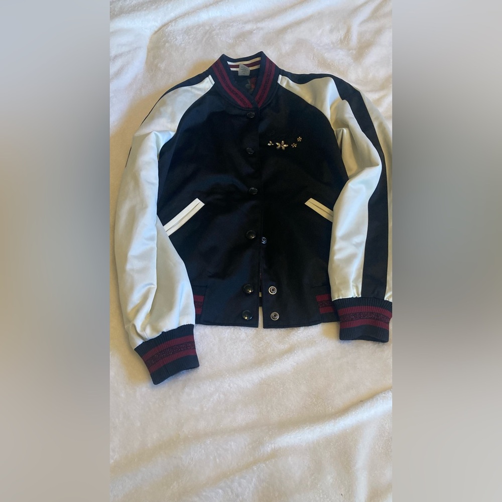 Coach  bomber jacket black/ burgundy XS